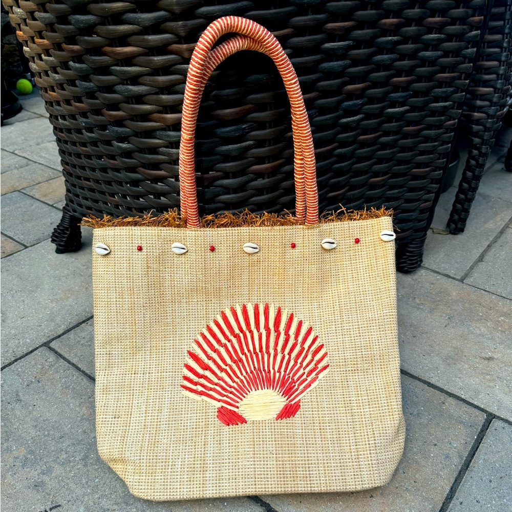 Straw beach bag  almost new !
